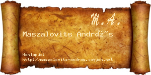 Maszalovits András névjegykártya